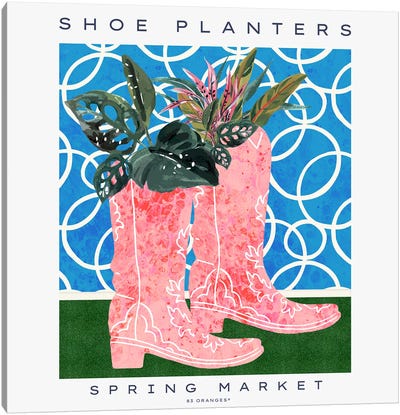 Shoe Planters Canvas Art Print - Boots