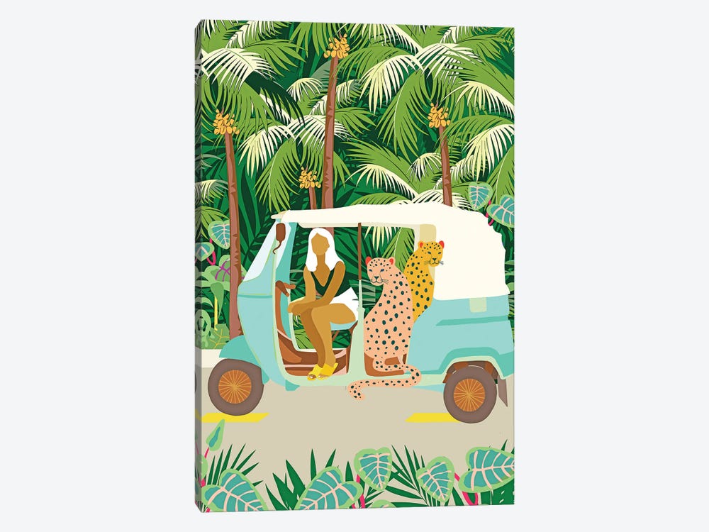 Rikshaw Ride With Javan Leopards In Bali by 83 Oranges 1-piece Canvas Art