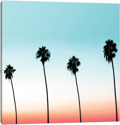 Sunset Boulevard Canvas Art Print - Psychedelic Coral