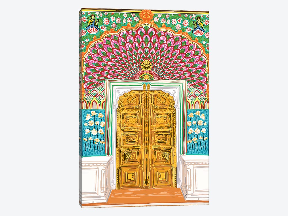 Jaipur Palace Front Entrance Door by 83 Oranges 1-piece Canvas Print