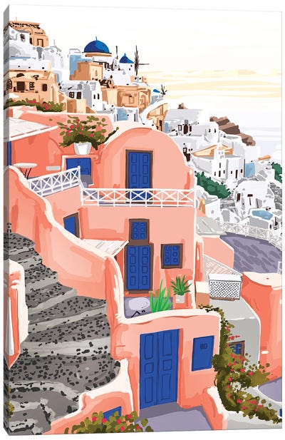 Santorini Greece Architecture Canvas Art Print - Santorini