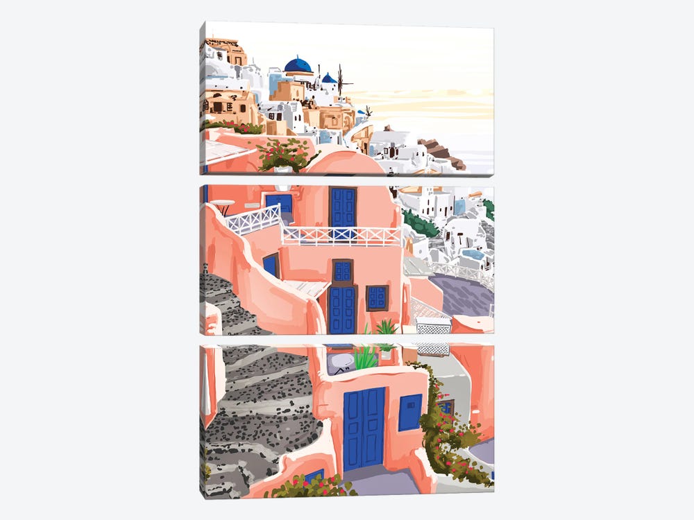 Santorini Greece Architecture by 83 Oranges 3-piece Canvas Art
