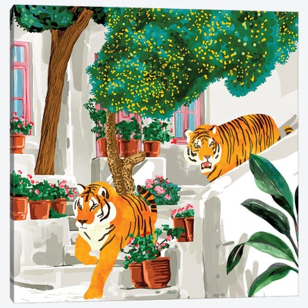 Tigers in Greece Canvas Print #UMA1561} by 83 Oranges Canvas Art