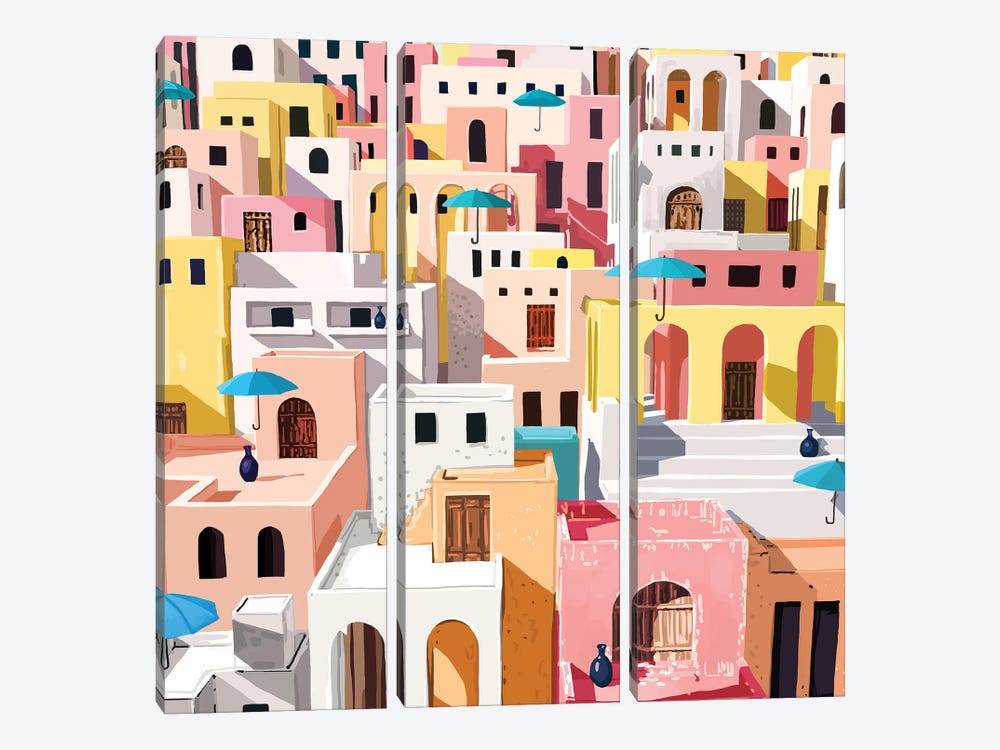 Pastel City Scape by 83 Oranges 3-piece Art Print