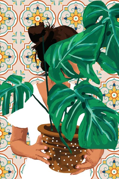 Mediterranean Décor: Monstera Plant Lady by 83 Oranges