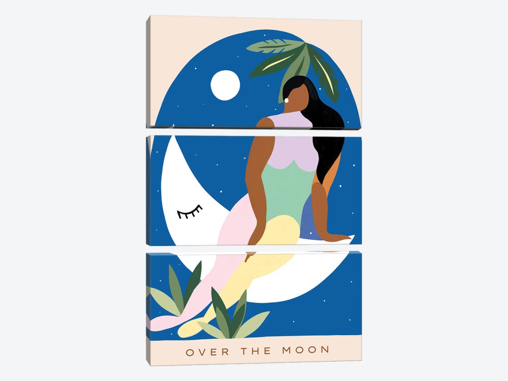 Over The Moon by 83 Oranges 3-piece Canvas Print