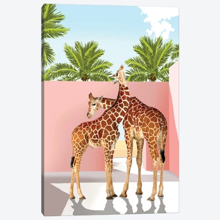 Giraffe Villa Canvas Print #UMA1594} by 83 Oranges Canvas Wall Art