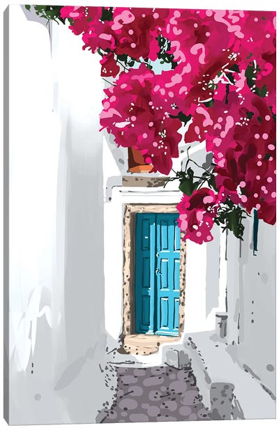 Greek Hideout Canvas Art Print - Door Art