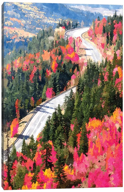 Valley Of Pink Trees Canvas Art Print - Valley Art