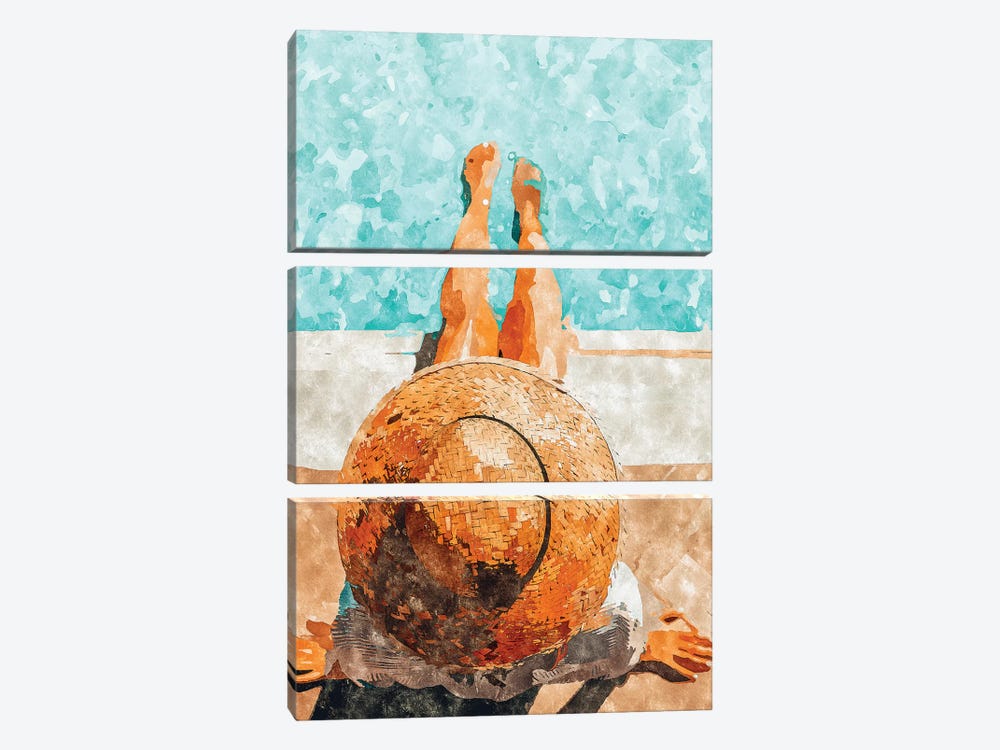 By The Pool All Day by 83 Oranges 3-piece Canvas Art