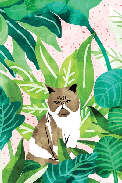 Tropical Glam Cat by 83 Oranges canvas print