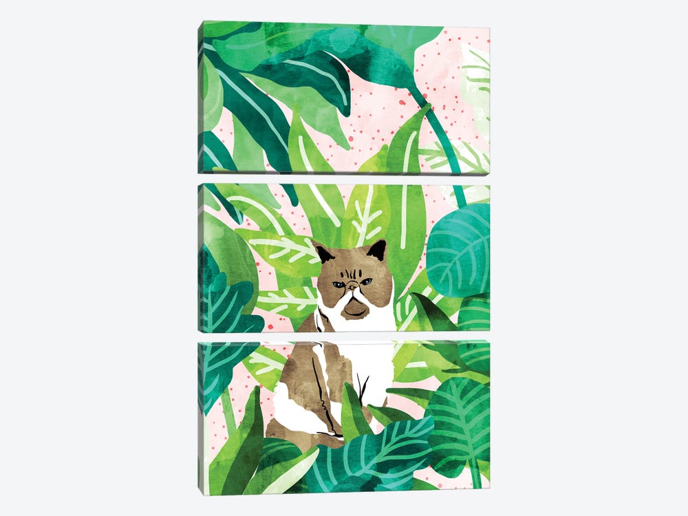 Tropical Glam Cat by 83 Oranges 3-piece Canvas Print