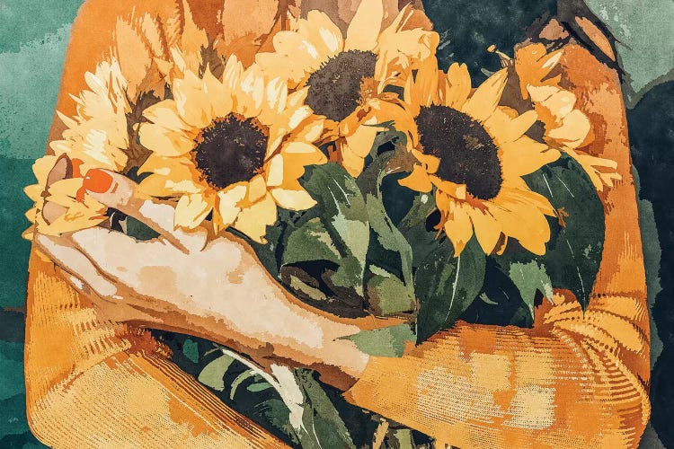 Holding Sunflowers