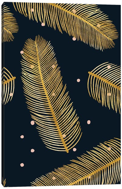 Palmy Night Canvas Art Print - Polka Dot Patterns