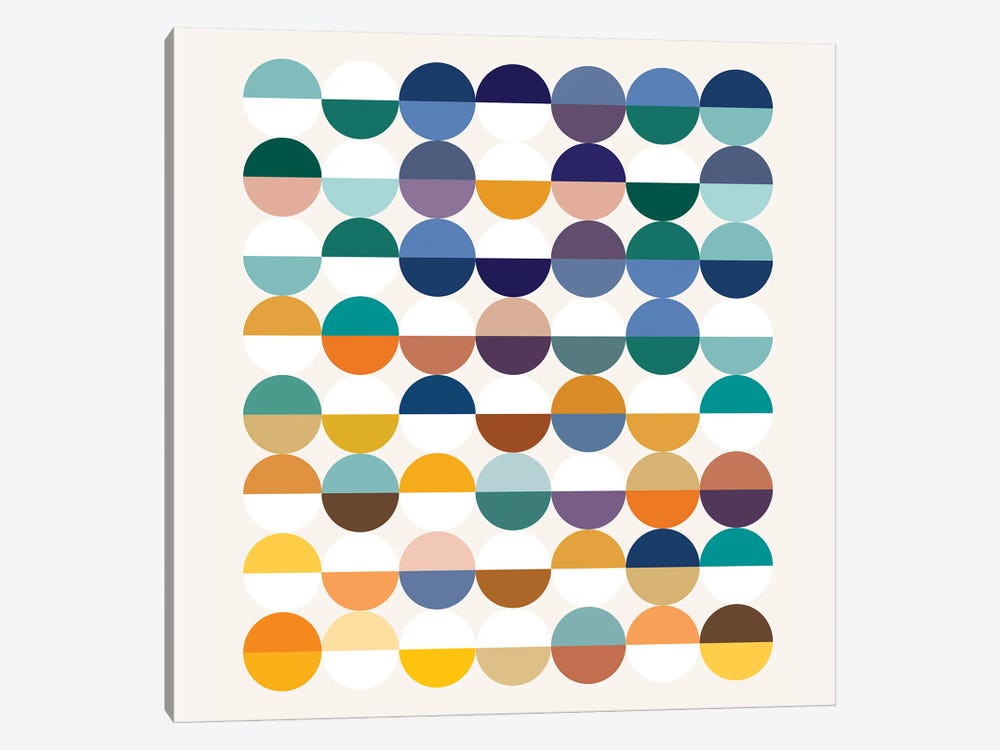 Modern Retro Geometric Half-Empty, Half-Full by 83 Oranges 1-piece Canvas Art Print