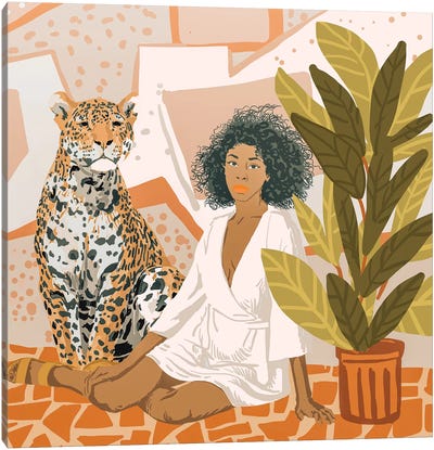 House Guest Canvas Art Print - Tiger Art
