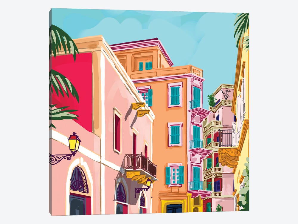 Colorful Houses by 83 Oranges 1-piece Canvas Print
