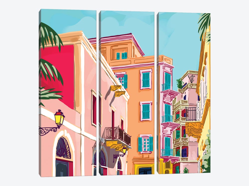 Colorful Houses by 83 Oranges 3-piece Canvas Print