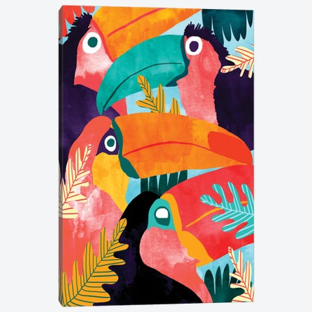 Toucan Flock Canvas Print #UMA1710} by 83 Oranges Art Print