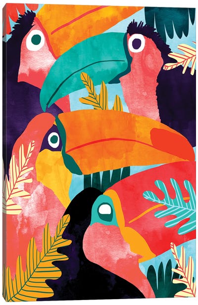 Toucan Flock Canvas Art Print - Toucan Art