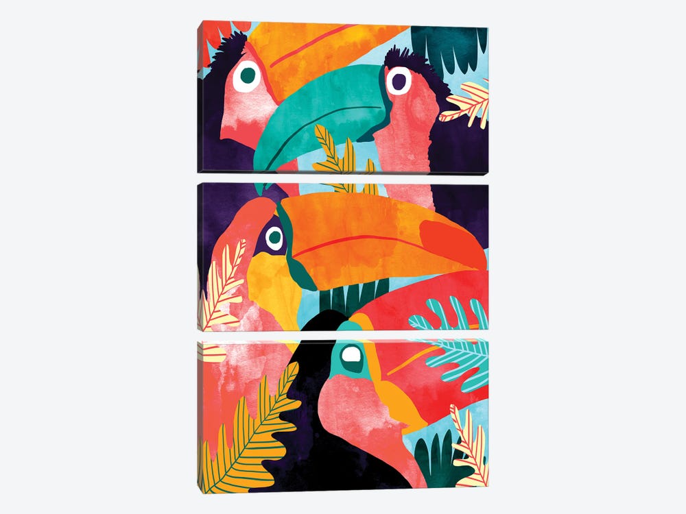Toucan Flock by 83 Oranges 3-piece Canvas Wall Art