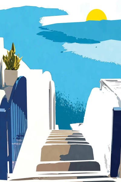Staircases: Santorini Morning by 83 Oranges