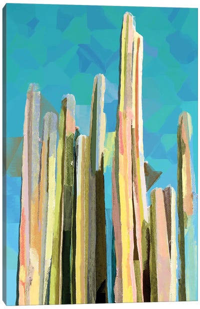 Desert's Rose, Summer Cactus Abstract Canvas Art Print - 83 Oranges