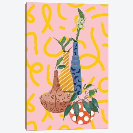 Modern Botanicals, Abstract Plant Pots, Quirky Bohemian Canvas Print #UMA1742} by 83 Oranges Canvas Artwork