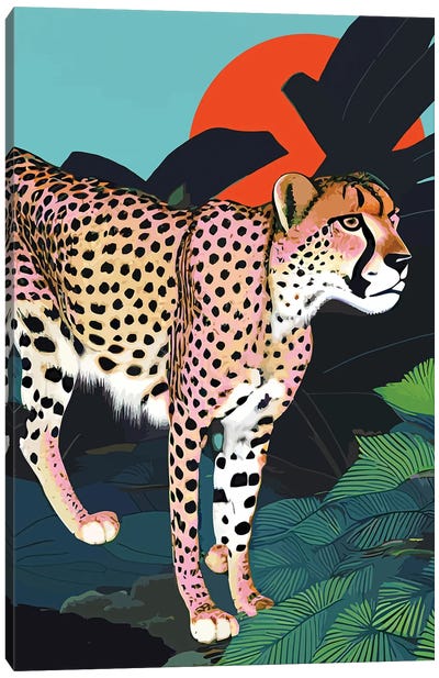 The Cheetah, Tropical Jungle Animals, Mystery Wild Cat Canvas Art Print - Cheetah Art