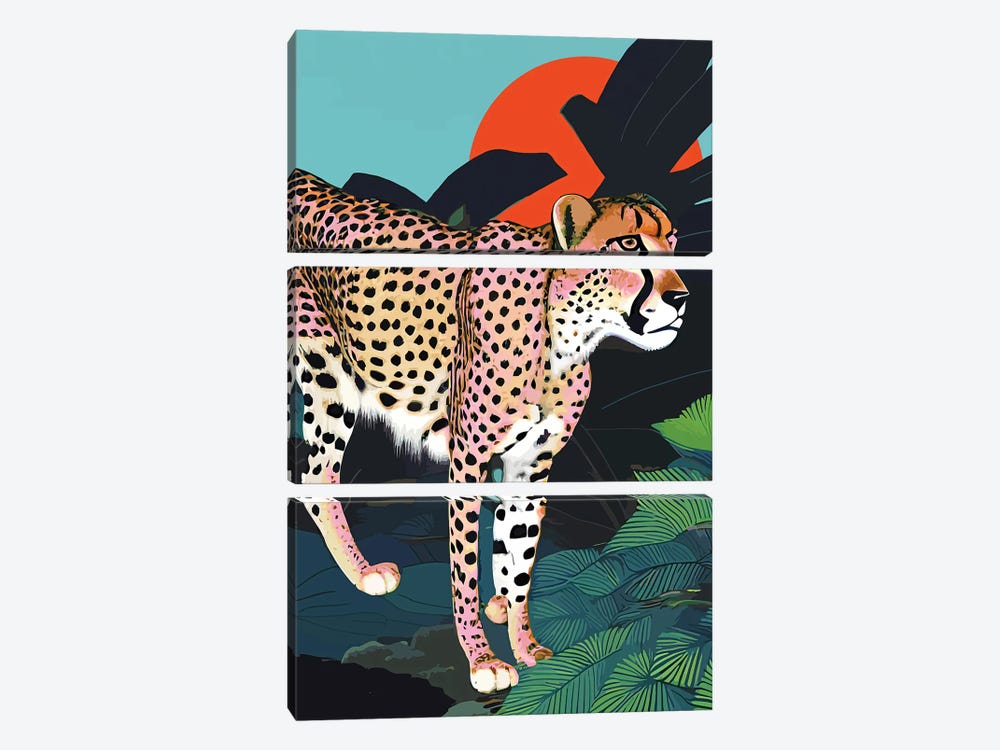 The Cheetah, Tropical Jungle Animals, Mystery Wild Cat by 83 Oranges 3-piece Art Print