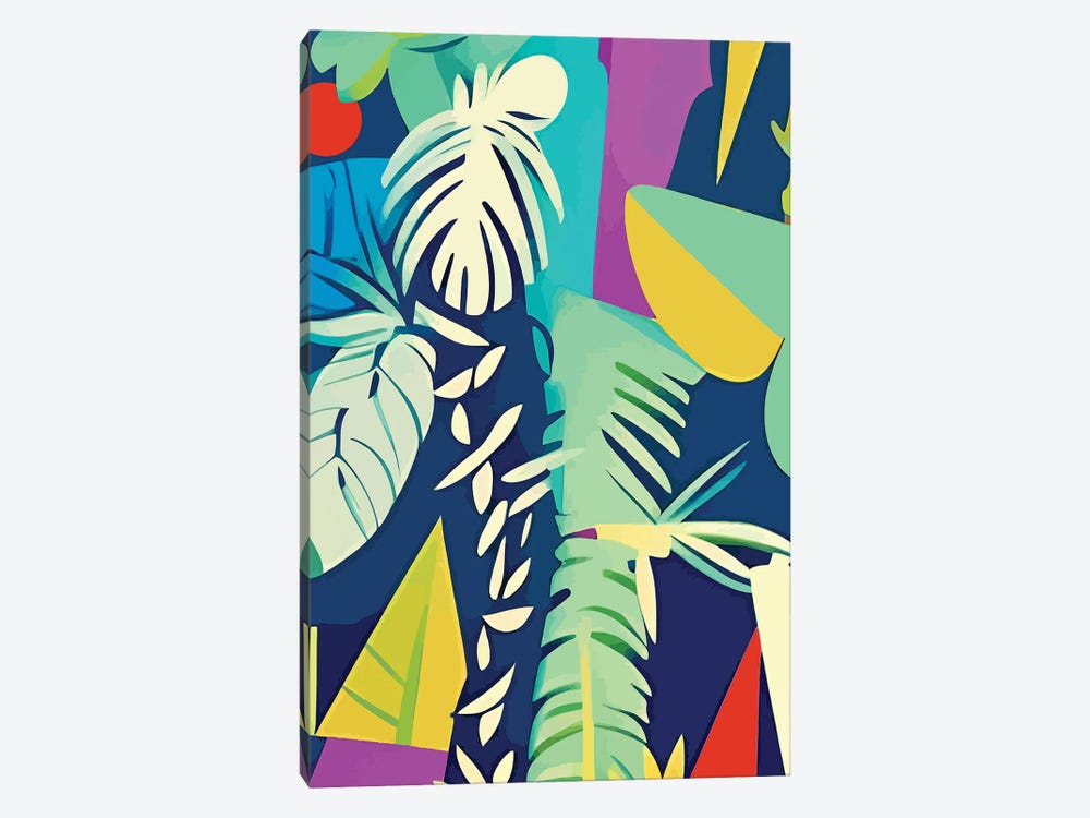 Tropical Wilderness, Abstract Botanical Jungle Plants by 83 Oranges 1-piece Canvas Wall Art