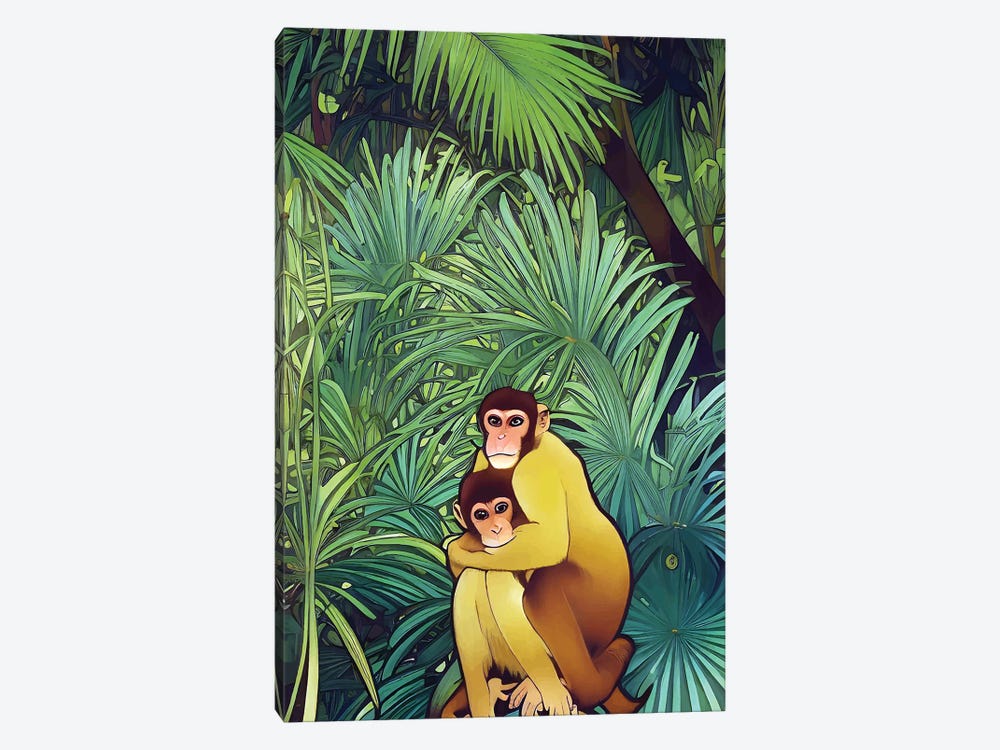 Monkey Love, Tropical Jungle by 83 Oranges 1-piece Canvas Art