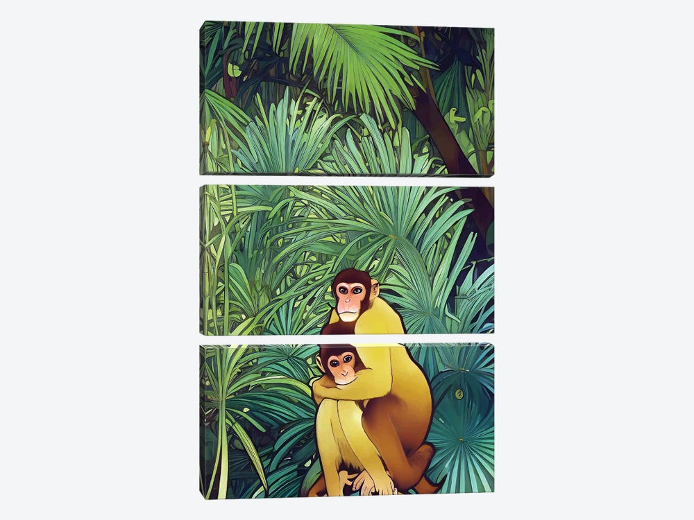 Monkey Love, Tropical Jungle by 83 Oranges 3-piece Canvas Art