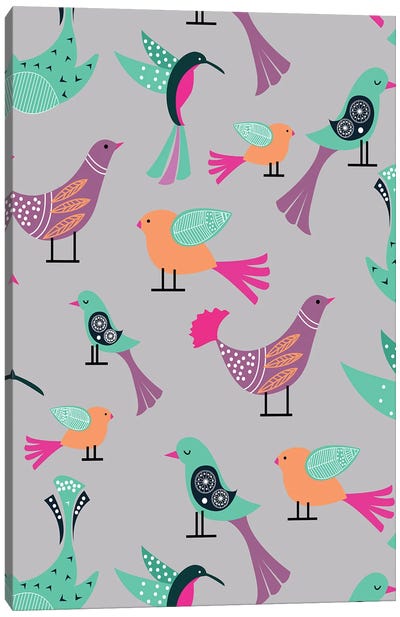 Birds Pattern Canvas Art Print - Animal Patterns