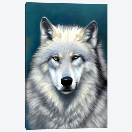 The Wolf, Wildlife Forest Jungle Dog Animal Portrait Canvas Print #UMA1816} by 83 Oranges Art Print