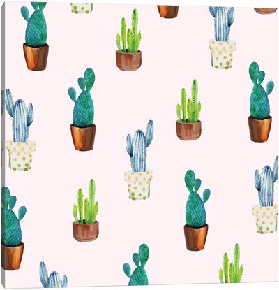 Cactus Formation Canvas Art Print - Earthen Greenery