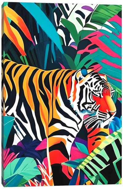 The Tigress, Fearless Wild Animal Canvas Art Print - Indian Décor