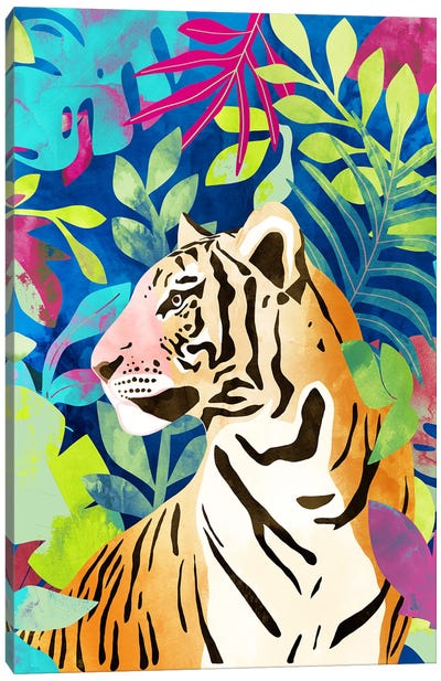 Tropical Tiger Canvas Art Print - Indian Décor
