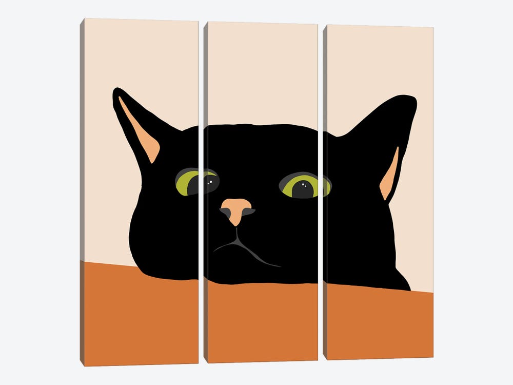 The Curious Cat by 83 Oranges 3-piece Canvas Art