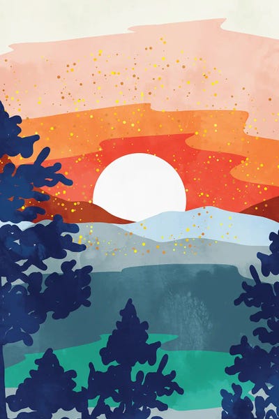 A Magical Sunset by 83 Oranges metal wall art