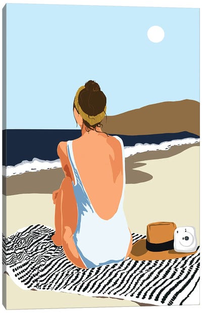 No Posting, No Liking, Just Living Canvas Art Print - Coastal Sand Dune Art