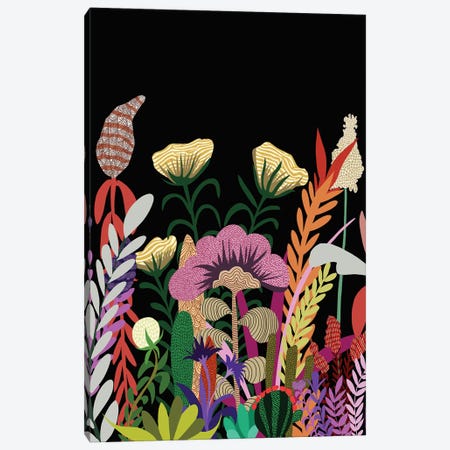 Dark Garden, Eclectic Bold Floral Botanical Nature Canvas Print #UMA2036} by 83 Oranges Canvas Art Print