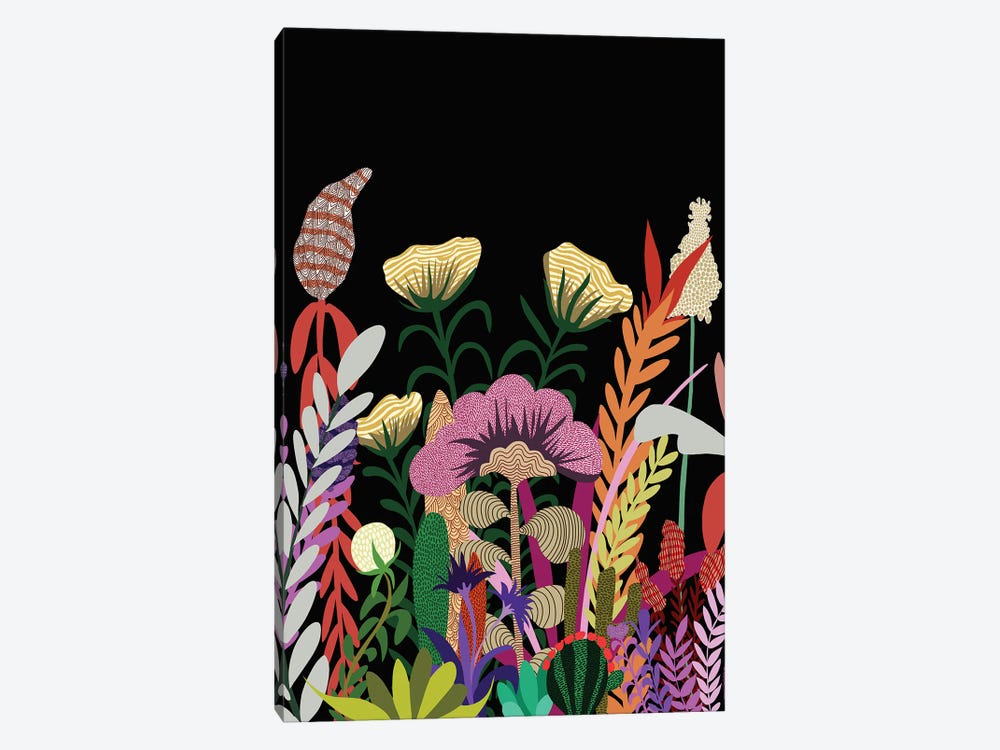 Dark Garden, Eclectic Bold Floral Botanical Nature by 83 Oranges 1-piece Art Print