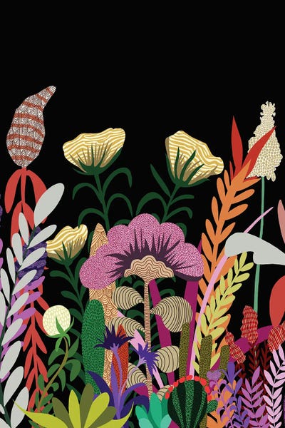 Dark Garden, Eclectic Bold Floral Botanical Nature