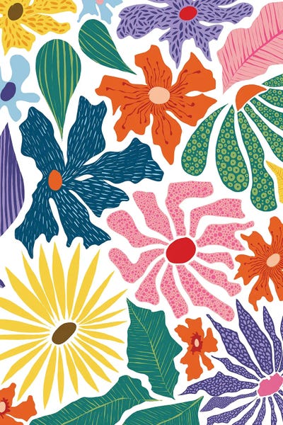 The Happy Garden, Botanical Nature Plants Vintage Illustration by 83 Oranges canvas print