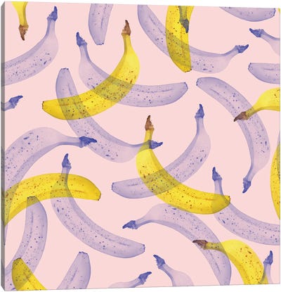 Banana Under Scrutiny Canvas Art Print - Banana Art