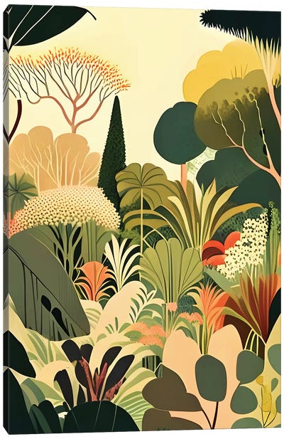 Pastel Garden Canvas Art Print - Modern Décor