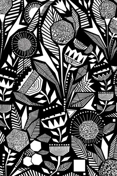 Black & White Florals: African Tribal by 83 Oranges