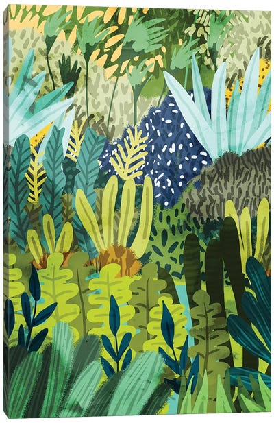 Wild Jungle II Canvas Art Print - Pantone 2020 Classic Blue