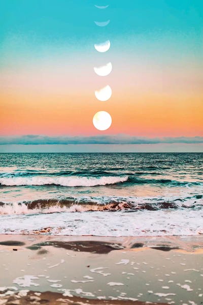 Beach Moon by 83 Oranges framed canvas print